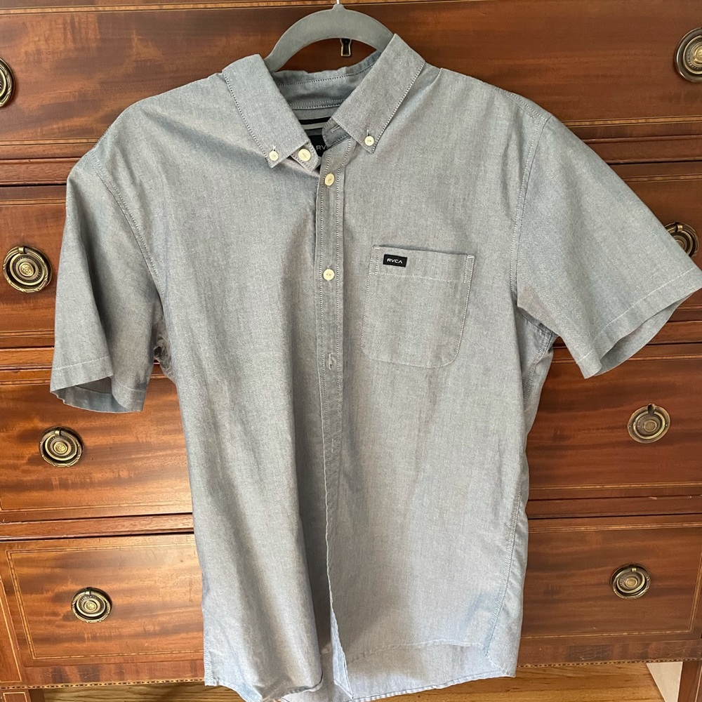 RVCA short sleeve button up Slim fit grey
